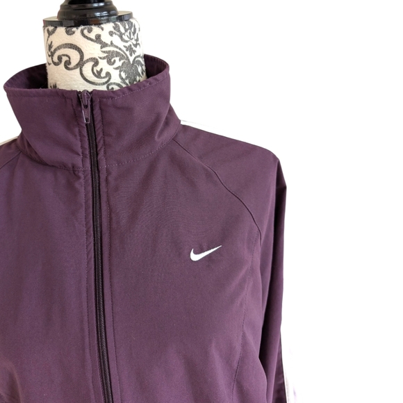 Nike Track Jacket Vintage Full Zip Long Sleeve Athletic Purple Stripe Women's M - Picture 15 of 15